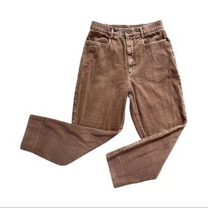 Vintage R&R Barrel Leg Slim Straight High Waisted Corduroy Pants Trousers